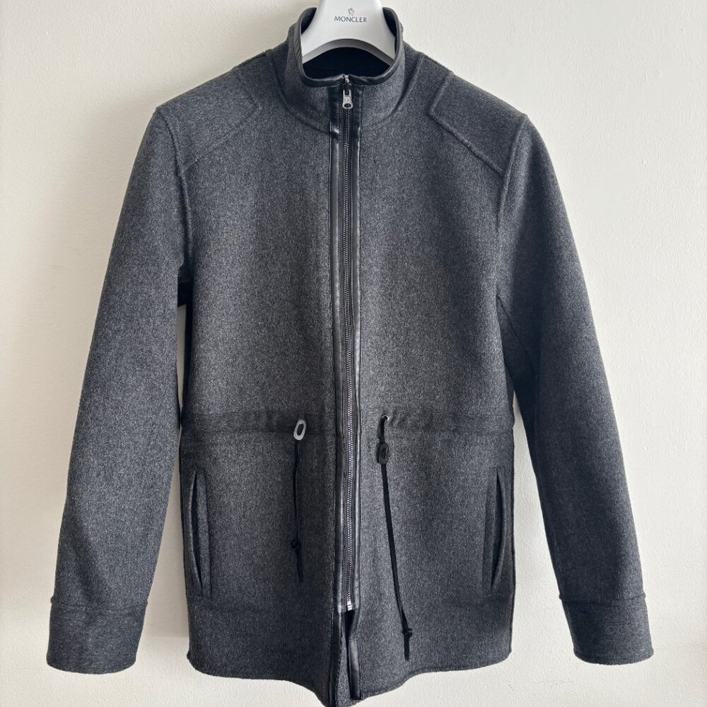 $750 BNWT Concepts One Grey Black Wool Reversible Zippered Jacket - Small